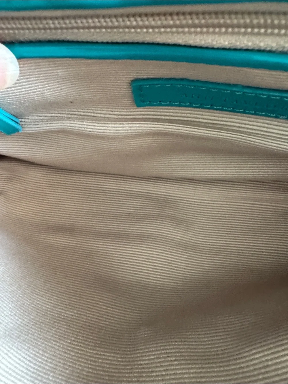 Ann Taylor Turquoise Trim Straw Shoulder Bag w/silver accents Like New